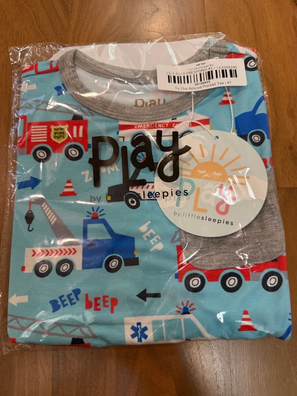 Little Sleepies To the Rescue Pocket Tee NIB size 4T - Picture 2 of 4